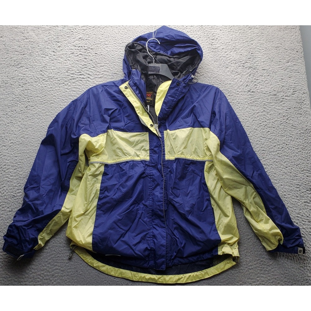 Stearns Rain Wind Dry Wear Jacket Womens Medium Multi Hooded Snap Inside Zip